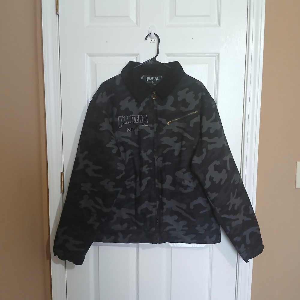 Pantera Camouflage Work Jacket CFH Cowboys From Hell Men Black Gray XL
